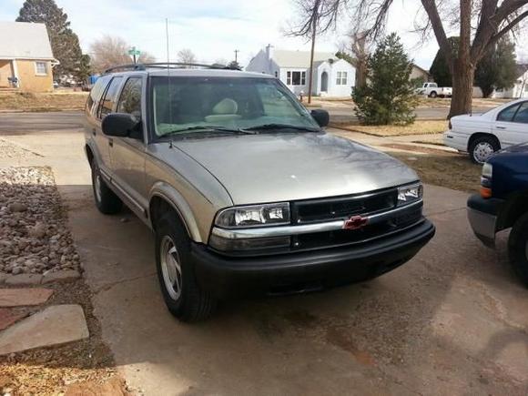 First upgrade was to fix the cracked bumper and faded lights. Also added a S-10 SS front emblem and plastidipped the bumper.