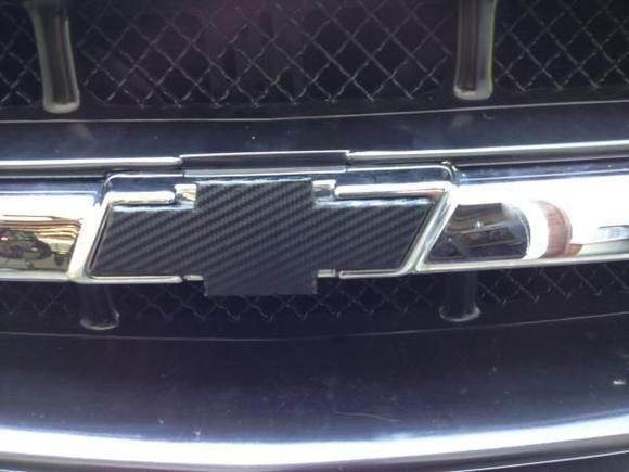 Carbon fiber tape on my emblem.