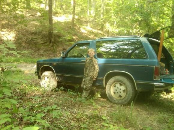 In the woods.