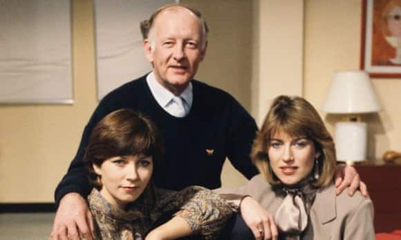 Bough with two of his Breakfast Time co-presenters, Debbie Rix (left) and Selina Scott