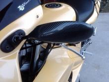 Changed stock mirrors to carbon fiber look.  Not to crazy about them...