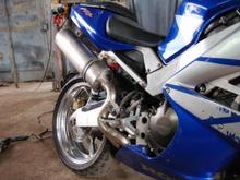 Exhaust makes a lot of noise, and burns my shoes:-)