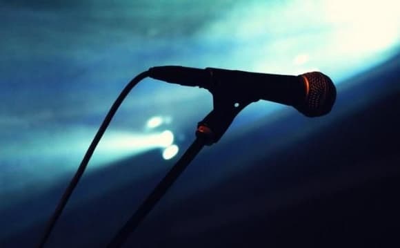 Cool pic of a mic on stage