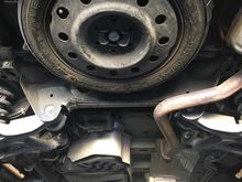 Step 5.2) replace single exhaust with dual factory exhaust