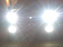 took out stock yellow halogen bulbs and replaced them with xenon bulbs