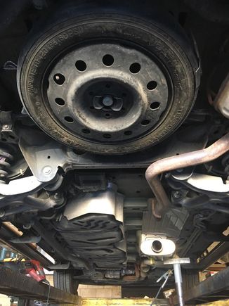 Step 5.2) replace single exhaust with dual factory exhaust