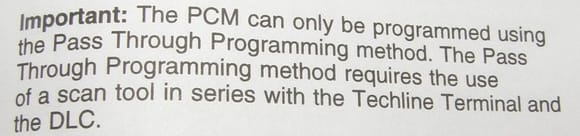Programming notice from 2001 service manual