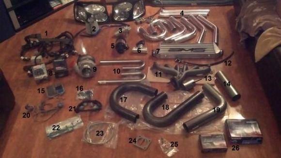 half of the parts in the build