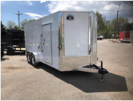A BigHorn 7x16x7high upgraded trailer.  