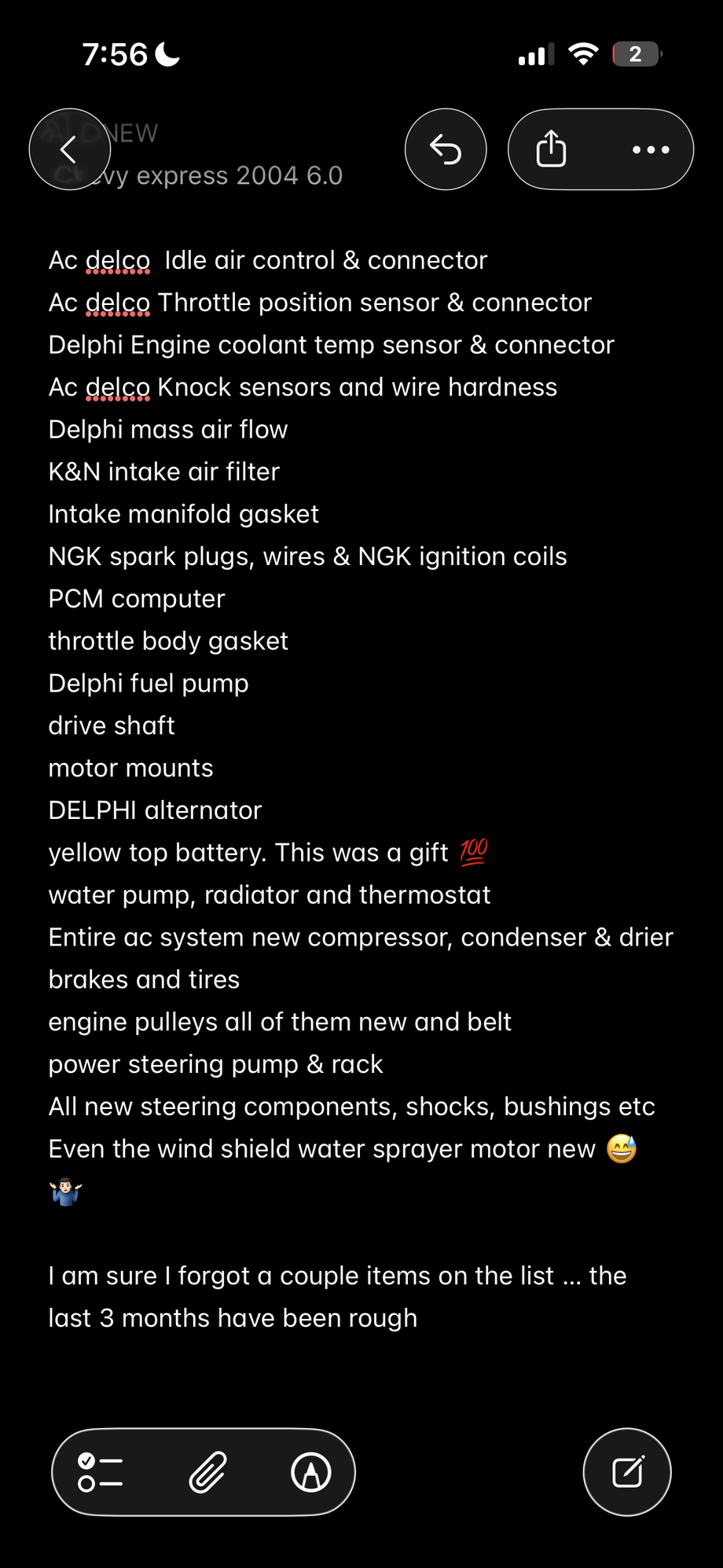 Small list of things all done recently 😅