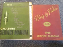 '68 Oldsmobile Chassis and Body Manuals ($25 each or $40 for the pair)