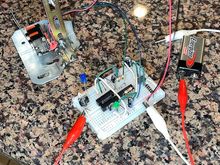 Breadboarding the circuit to work out the major bugs using a 9v battery.