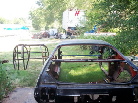 This is the old cage that was thrown away because door bars to short. NHRA will not allow slug welded ends to be added so they can be attached to chassis. If you do this and get caught you will be bared for life at NHRA tracks.