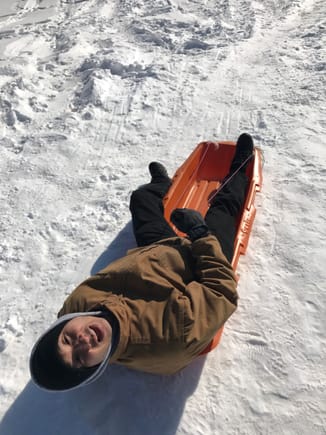I’m getting ready to sled down the frozen Yukon River 