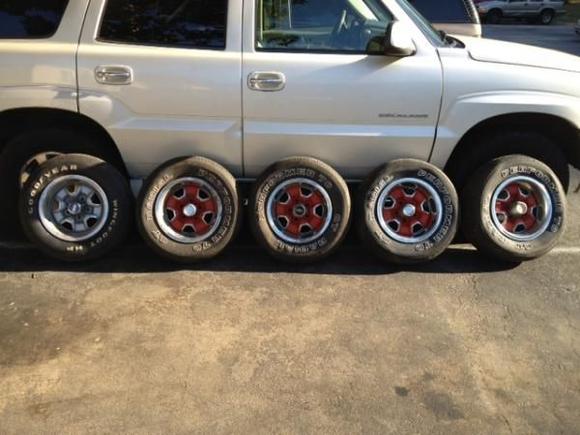 second thing I have gotten is a set of SSII wheels with an unused spare....Need suggestions for tire size