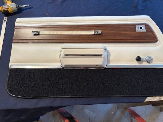 Did not install the door pull strap at this time.  Old one looks kinda bad, and I have not found a source yet for new ones.