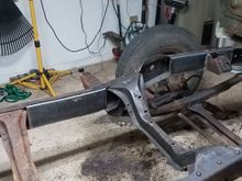 We are boxed to the second cross member now. We are going to leave the next section out till we figure out a few more things, but continue on with the back portion. You can see how nice the welds are. Stephen is doing a great job. 