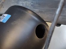 This is the cooling vent on the VDO motor I used.  It needs air, so it ends up pointing downwards.