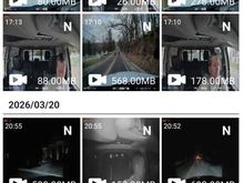 Video folder with separate videos for the forward and interior cameras, sorted by video date.