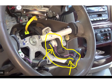 Example of steering wheel, white and wires are what I needed. 