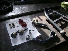A-arms are apart and ready for mods as well. Ill get all new ball joints and boots. 