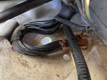 This is the set of ground wires that were corroded.