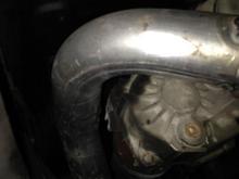 Lug cut from Transfer-case to clear Y-pipe.