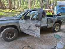 Previous owner gave it a black rattle can paint job that was coming off in the wind.