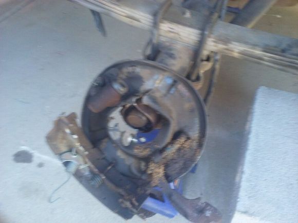 Axle housing it bent where the seal goes.. gotta get a new assembly.