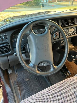 steering wheel uncovered
