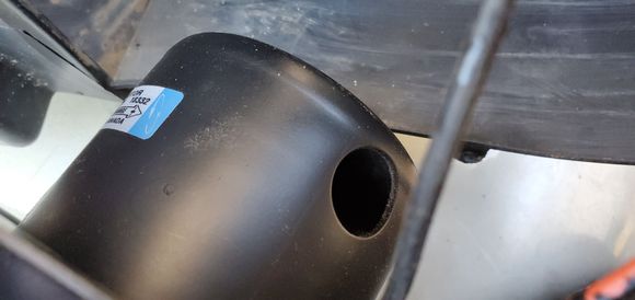 This is the cooling vent on the VDO motor I used.  It needs air, so it ends up pointing downwards.