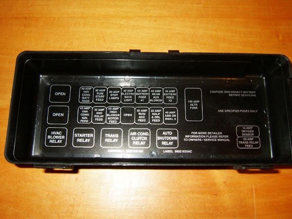 Dodge Ram Van 2001 B2500/B3500 Power Control Relay box next to the battery.