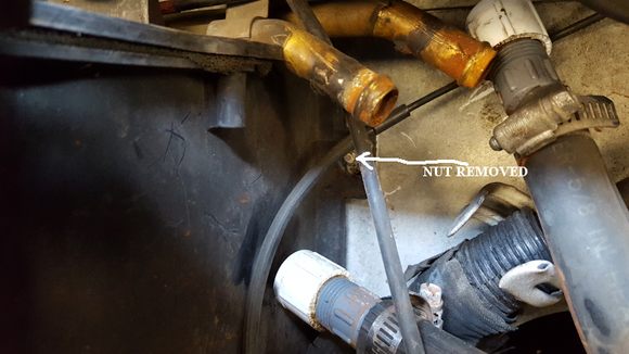 This is the single sheet metal screw on the firewall