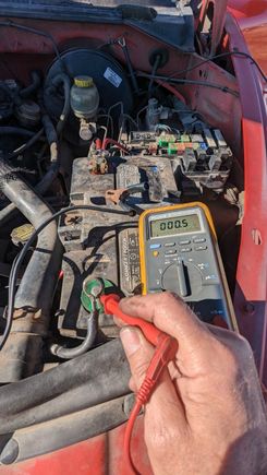 Removed negative lead expected DCR at terminal clamp