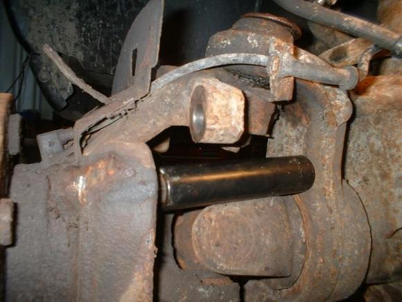 Hub push out tool I got from the Snap On Guy. If he didn't live next door I would have made a tool to do the job. Yes, the rust is real! Salt on the roads sucks!