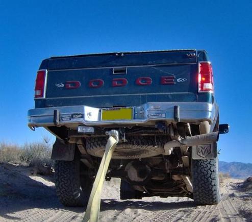 93 Dakota rear end. Pulling out my stuck cusin's Chevy!