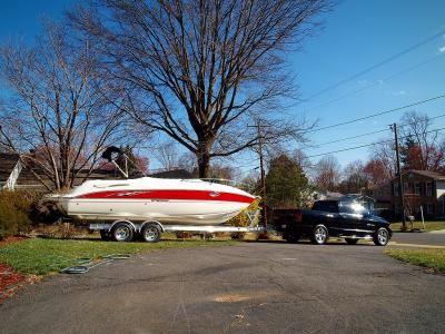 Old truck with boat