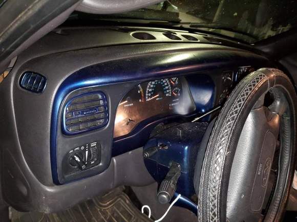Interior custom painted with color match patriot blue metallic