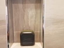Little bluetooth water resistant speaker for the shower