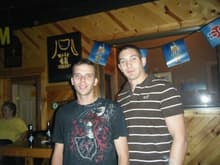 My best friend and me getting trashed before I leave for Iraq.