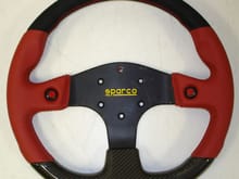 Sparco SW w carbon w alcan red leather w red stitching 1