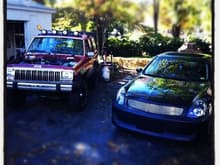 My babies

04 G35 SEDAN 

88 JEEP XJ SPORT