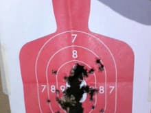 1911's mainly .45 acp with some 9mm @ 10 yds