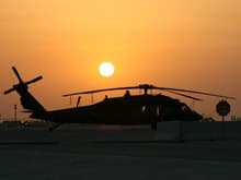 blackhawk and sunset