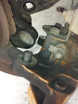 Broken bolt on the Brembo. Alot of work to figure out how to fix this,  the bolt actually broke twice. Ended up drilling and tapping the threads.