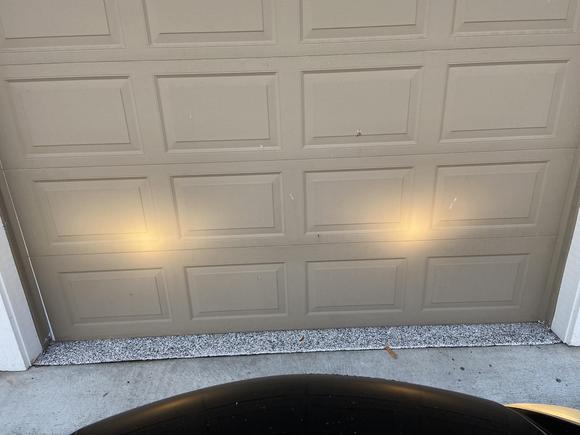 the before light on the garage test