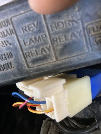 That’s the reverse lamp relay. There are two yellow with red stripe wires and the purple wire you mentioned. Either the two yellow wires go to the same source and wouldn’t matter which one I use, or I’m at the wrong place. I looked on the ecu and can’t find the green with orange stripe at pin 102. It’s a bluish wire instead. Wish you had instant messenger so I could talk and get it figured out. I know it’s not as complicated as it seems, but my wires aren’t matching up to your suggestions. sorry