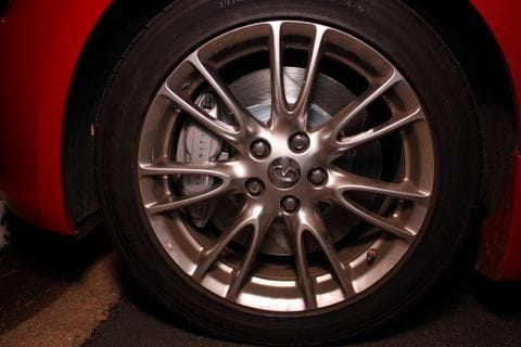 Stock G35S rims
cant fit a quarter between caliper and spokes