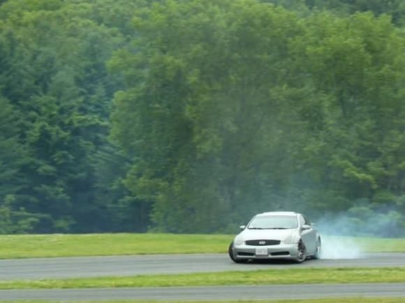 Sliding in Lime Rock Park in CT