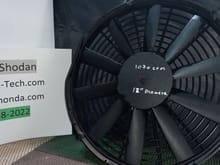 12" SPAL puller fan about 1070 CFM . Already has enclosed shroud.